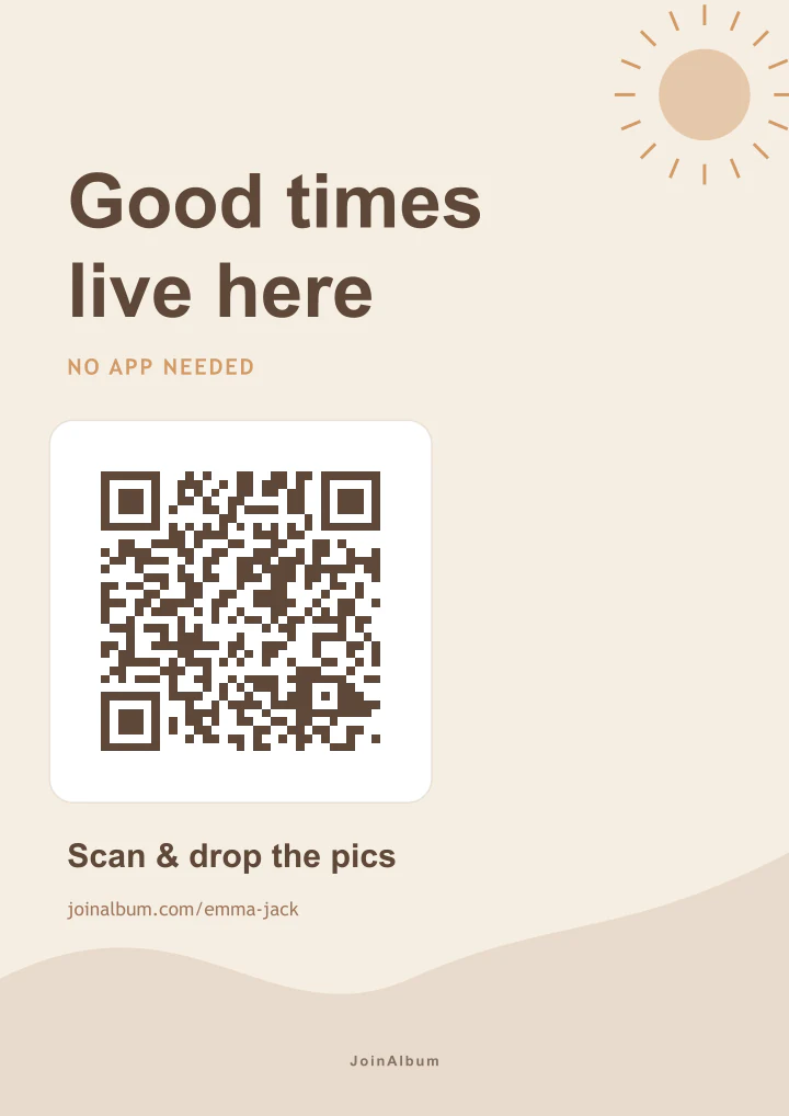 Boho QR poster template