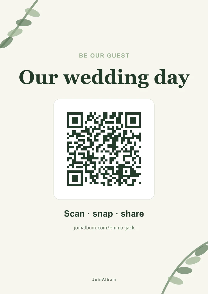 Botanical QR poster template