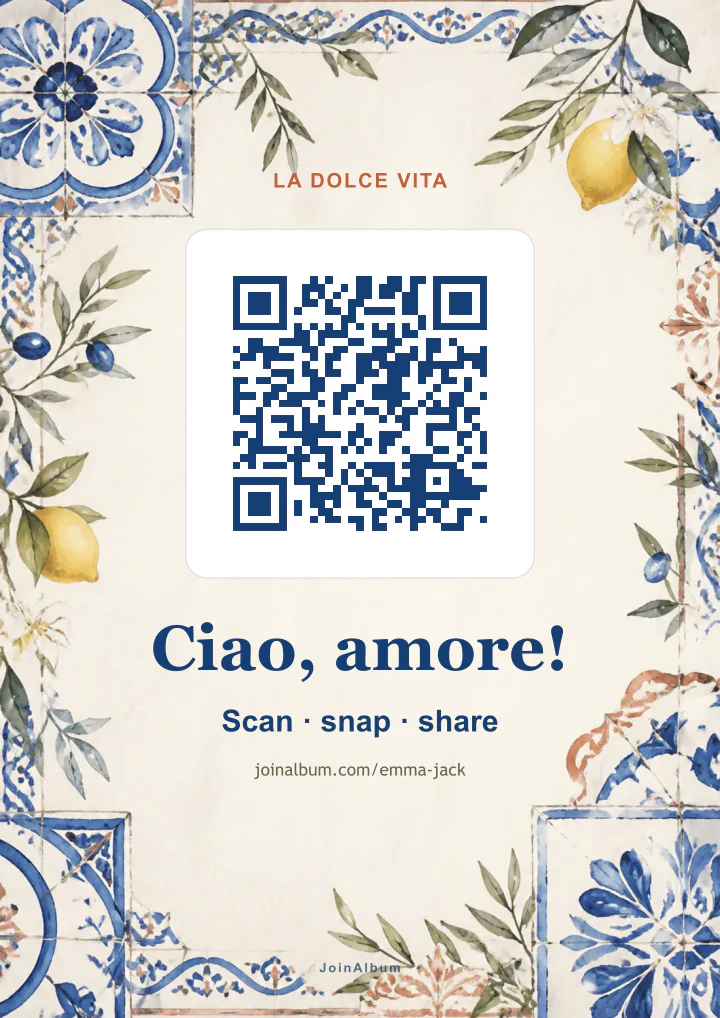 Mediterranean QR poster template