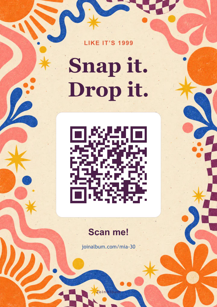 Retro celebration QR poster template