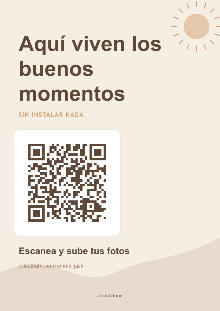 Plantilla de cartel QR Boho