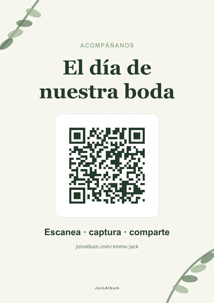 Plantilla de cartel QR Botánica