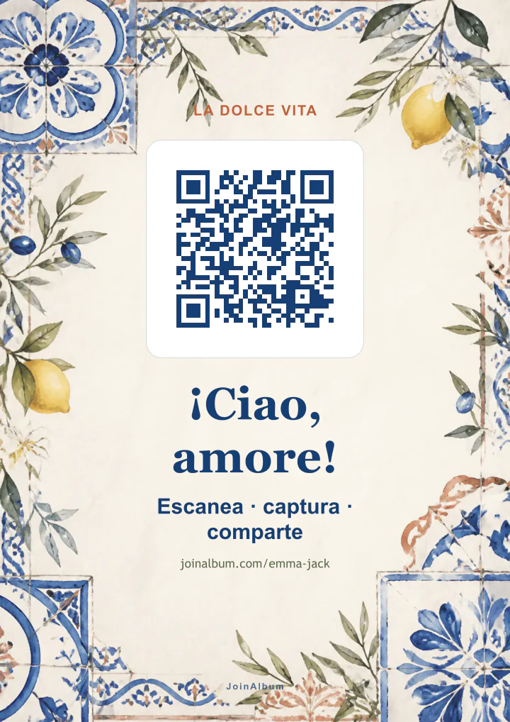Plantilla de cartel QR Mediterránea
