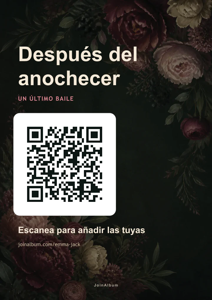 Plantilla de cartel QR Flores de medianoche