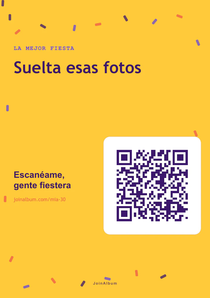 Plantilla de cartel QR Fiesta