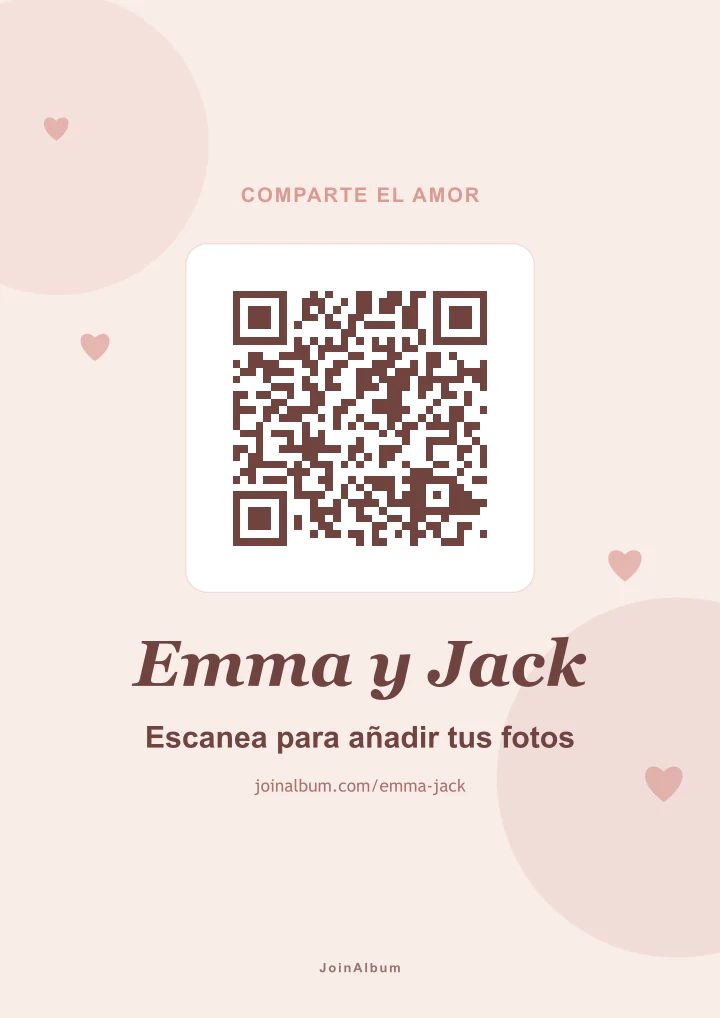 Plantilla de cartel QR Romántica