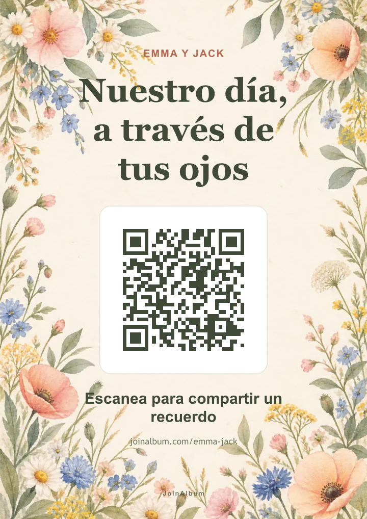 Plantilla de cartel QR Jardín silvestre