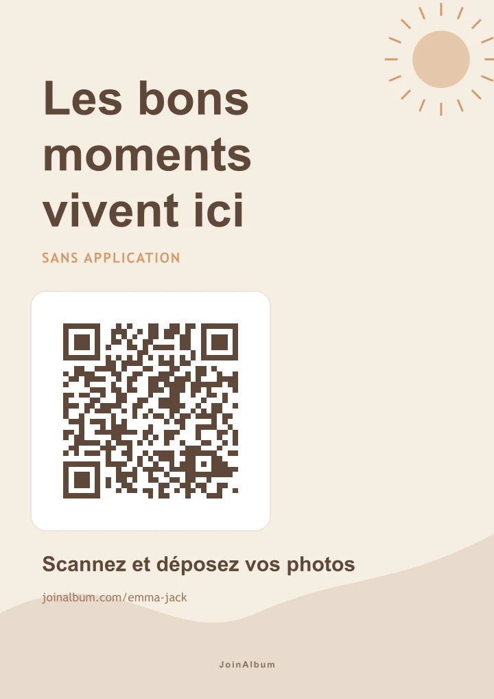Modèle d’affiche QR Boho