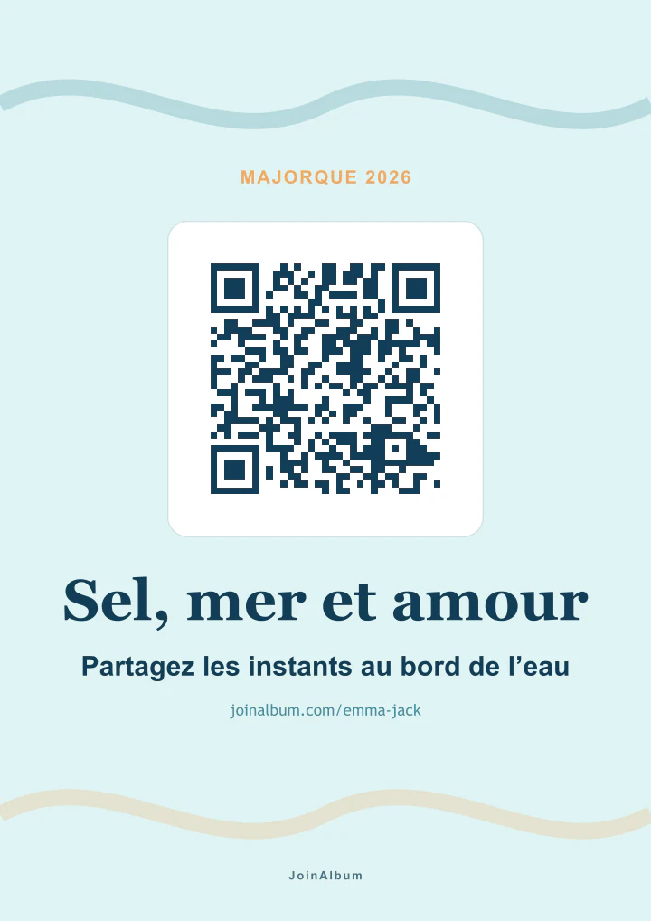 Modèle d’affiche QR Bord de mer