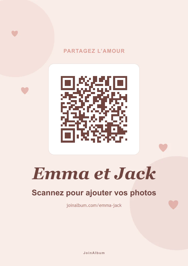Modèle d’affiche QR Romantique