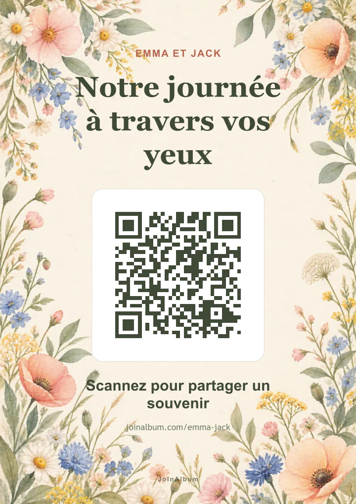 Modèle d’affiche QR Jardin sauvage
