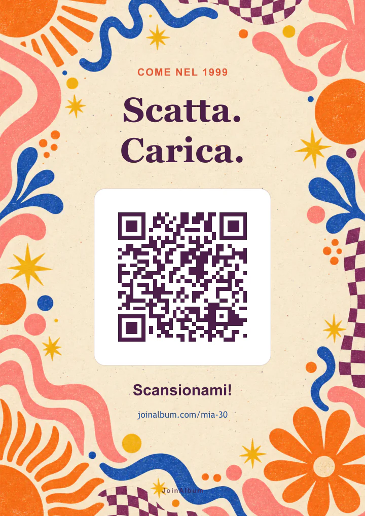 Modello di poster QR Festa rétro
