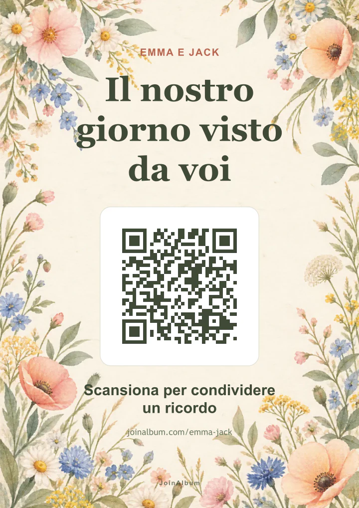 Modello di poster QR Giardino spontaneo